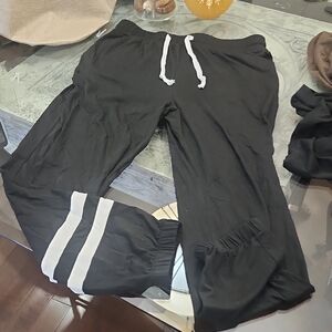 Mens Black Pajama Lounge Set Large New